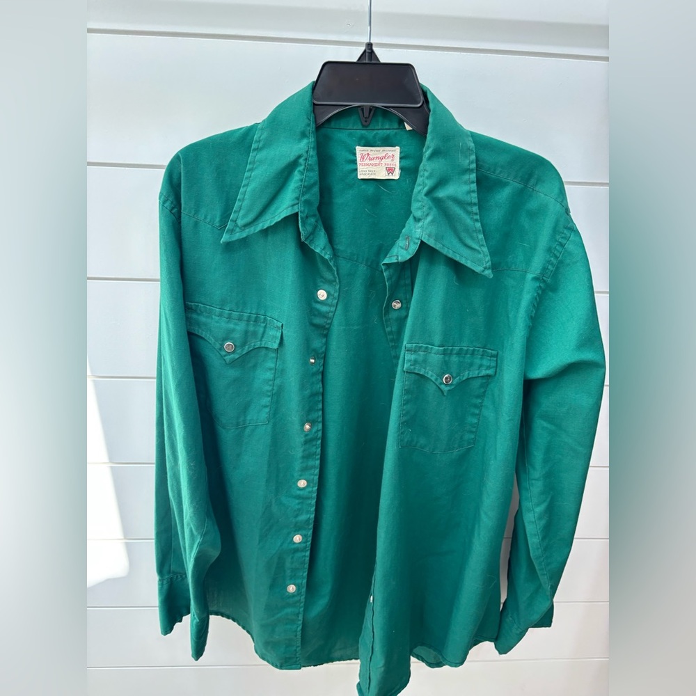 Wrangler Green Button-Up Shirt